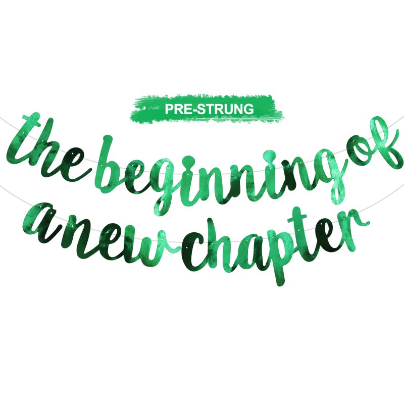 بيشيدا BEISHIDA باللون الأخضر على الوجهين، بداية لافتة فصل جديد، كتاب وداع تحت عنوان حفلة الانتقال لمنزل جديد، زينة تهانينا، إكليل تقاعد لحفلات التخرج، لافتة تخرج 2025 - Image 1